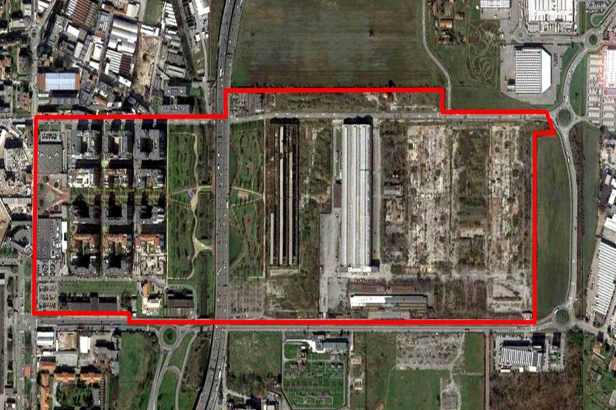 PRU Rubattino - Foto aerea e perimetrazione del PRU