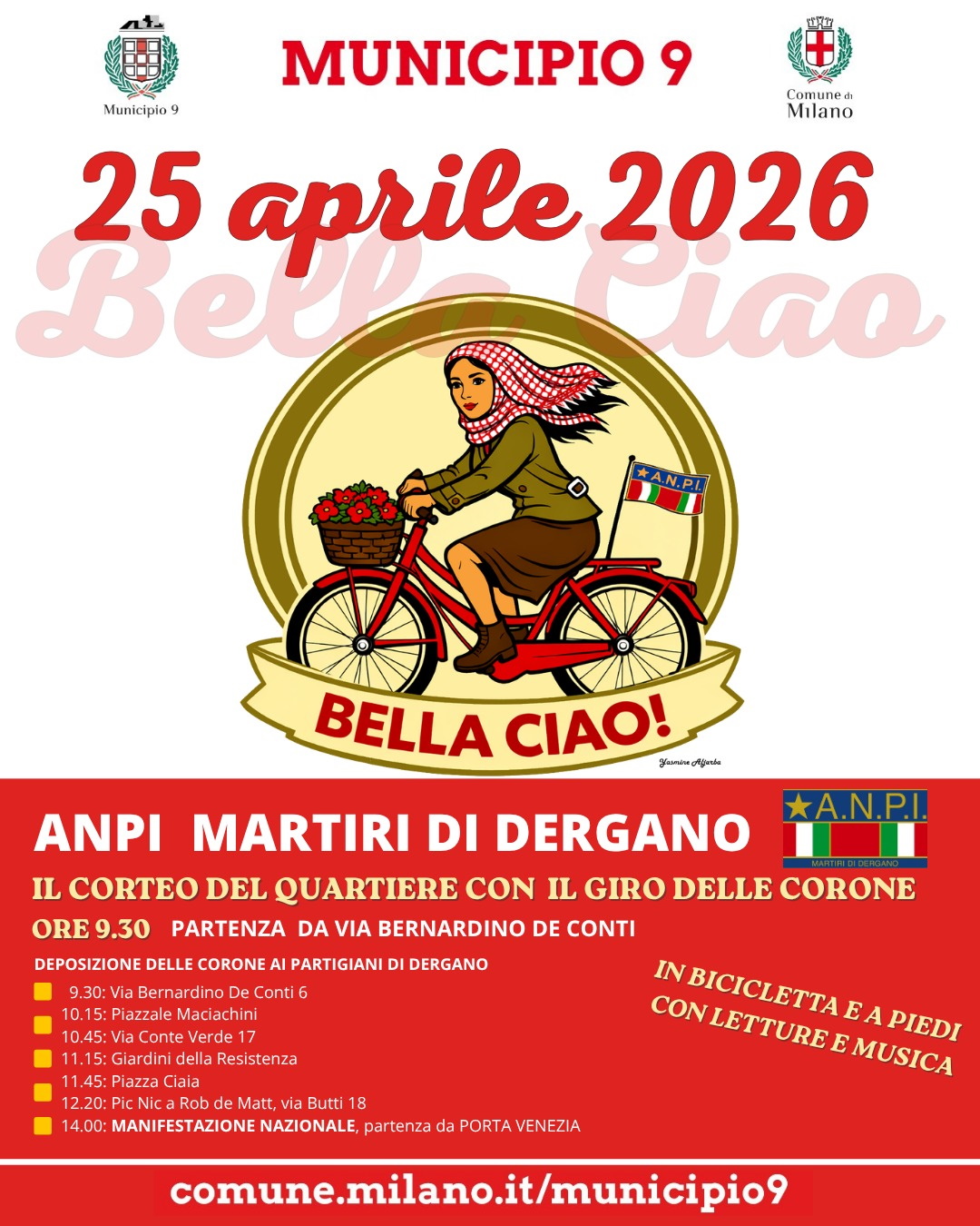 Festa del 25 aprile nel territorio del Municipio 9